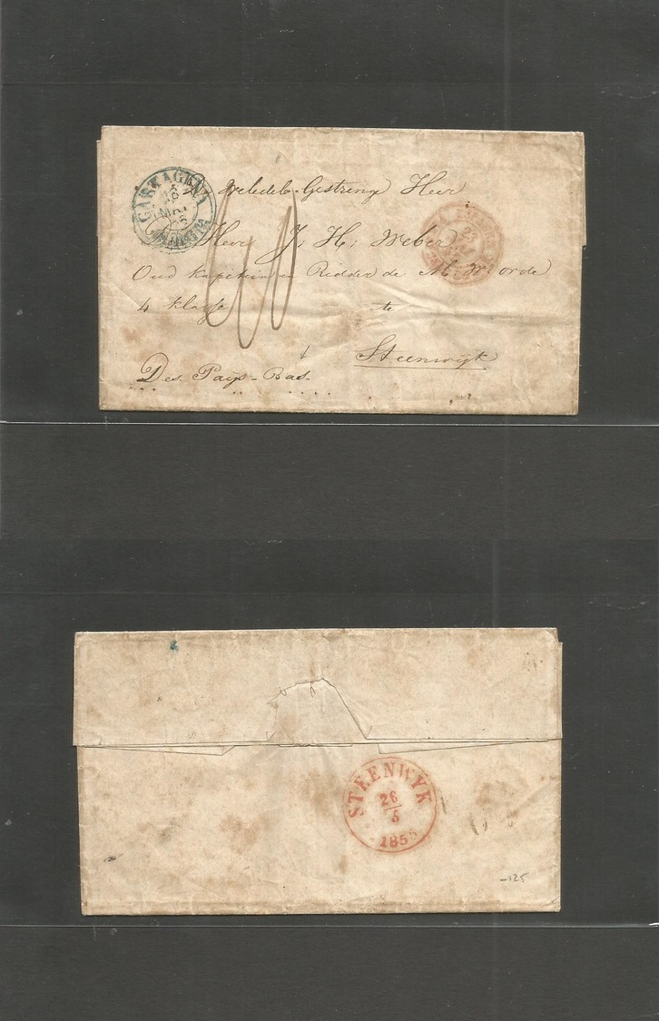 E-Isabel Ii. 1855 (16 May) Cartagena, Murcia - Holanda, Steinwijk (26 May) Carta Con Texto Sin Franqueo Ciculada P Via F - Sonstige & Ohne Zuordnung