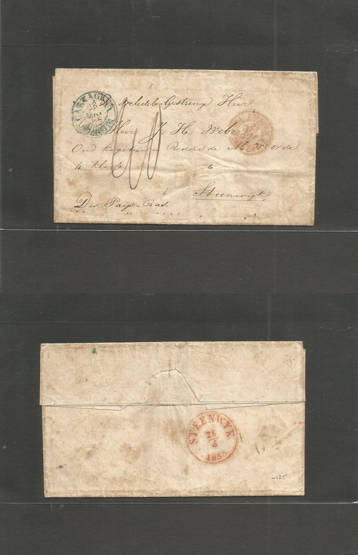 E-Isabel Ii. 1855 (16 May) Cartagena, Murcia - Holanda, Steinwijk (26 May) Carta Con Texto Sin Franqueo Ciculada P Via F - Autres & Non Classés