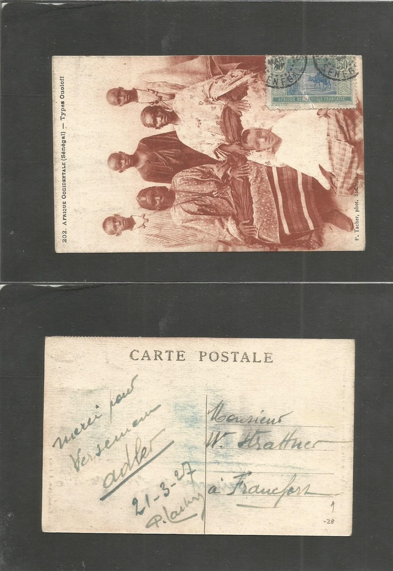 Frc - Senegal. 1927 (21 March) Ouloff - Germany, Frankfurt. Local Types Photo Card. - Autres & Non Classés