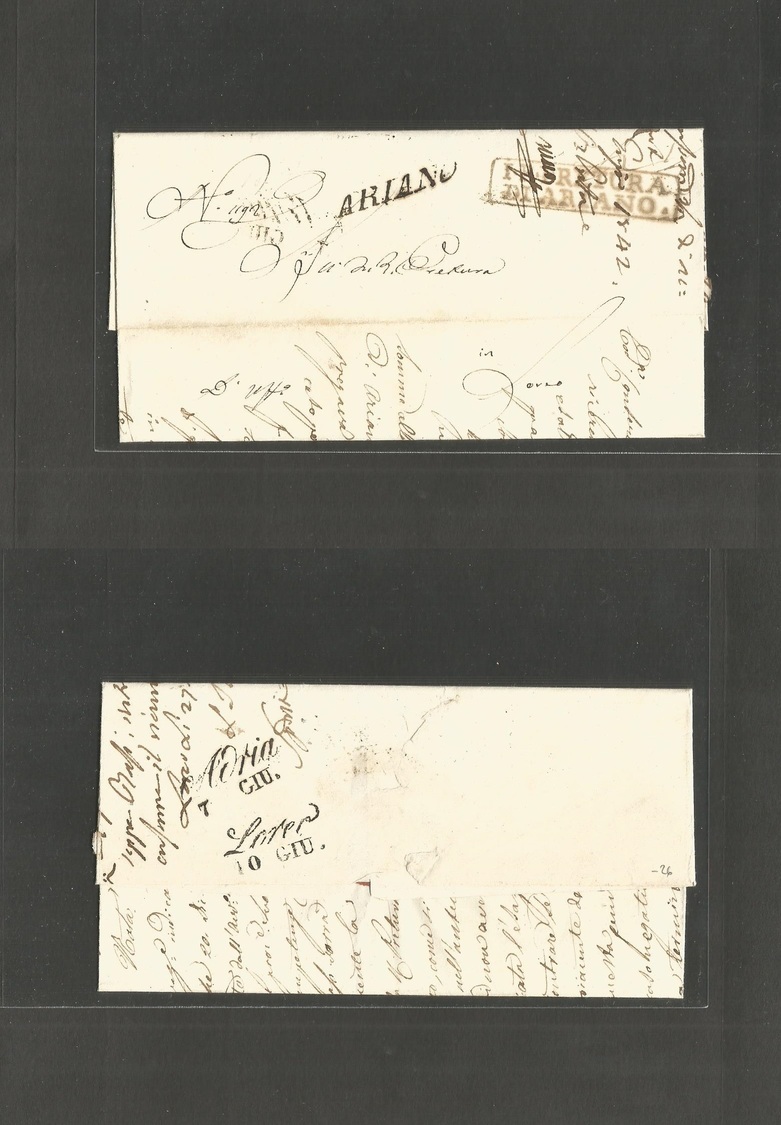 Italy - Prephilately. 1842 (11 June) Airano - Loreo. EL Stline + Arrival + Aduana Cachet. Fine. - Non Classés