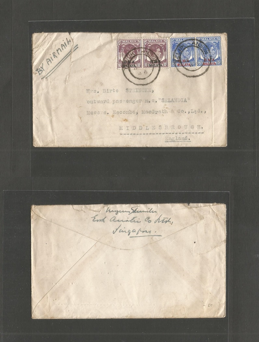 Malaysia. 1946 (4 May) BMA. Teluk Anson - UK, Middleborough. Air Multifkd Env. VF. - Malaysia (1964-...)