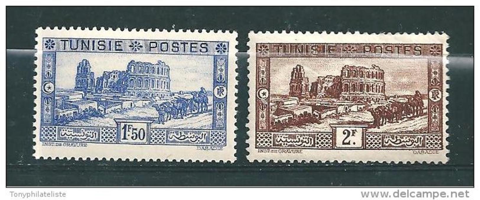 Colonie Timbres De Tunisie  De 1931/33  N°175 Et 176   Neufs * - Unused Stamps