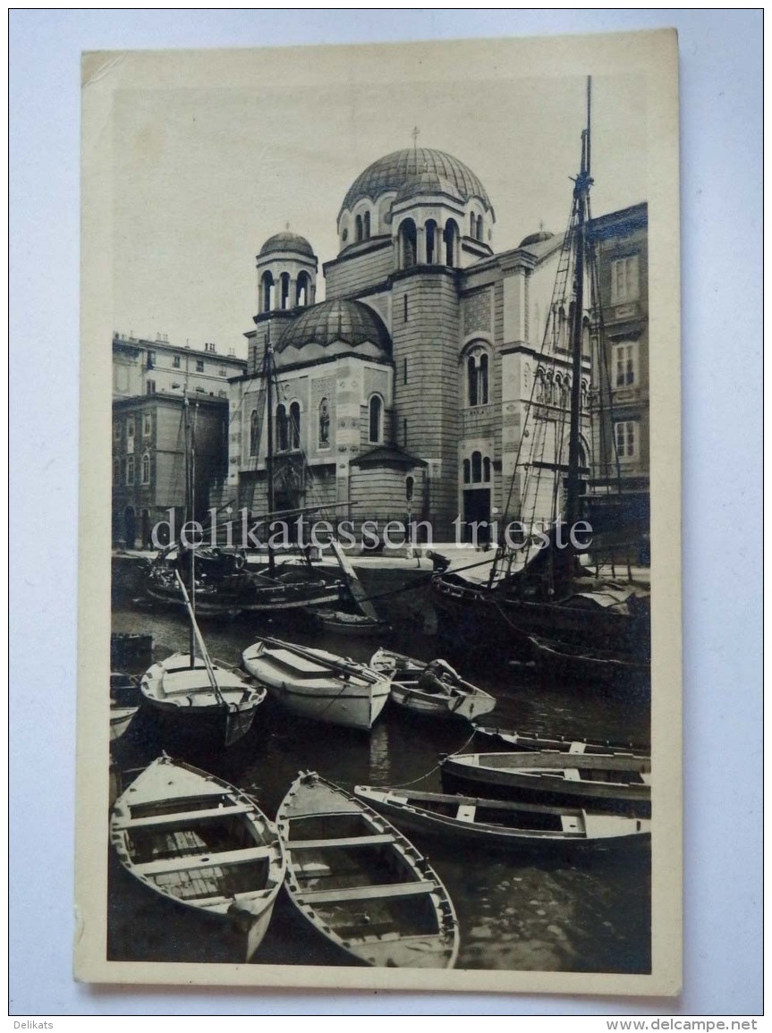 TRIESTE Vecchia Cartolina Canale Chiesa Ortodossa Barche Vela 22640 - Trieste