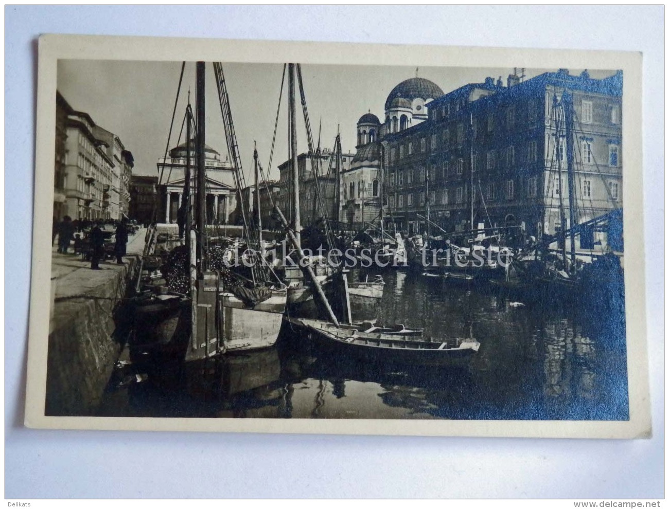 TRIESTE Vecchia Cartolina Canal Grande Ponterosso Barca Vela 22643 - Trieste