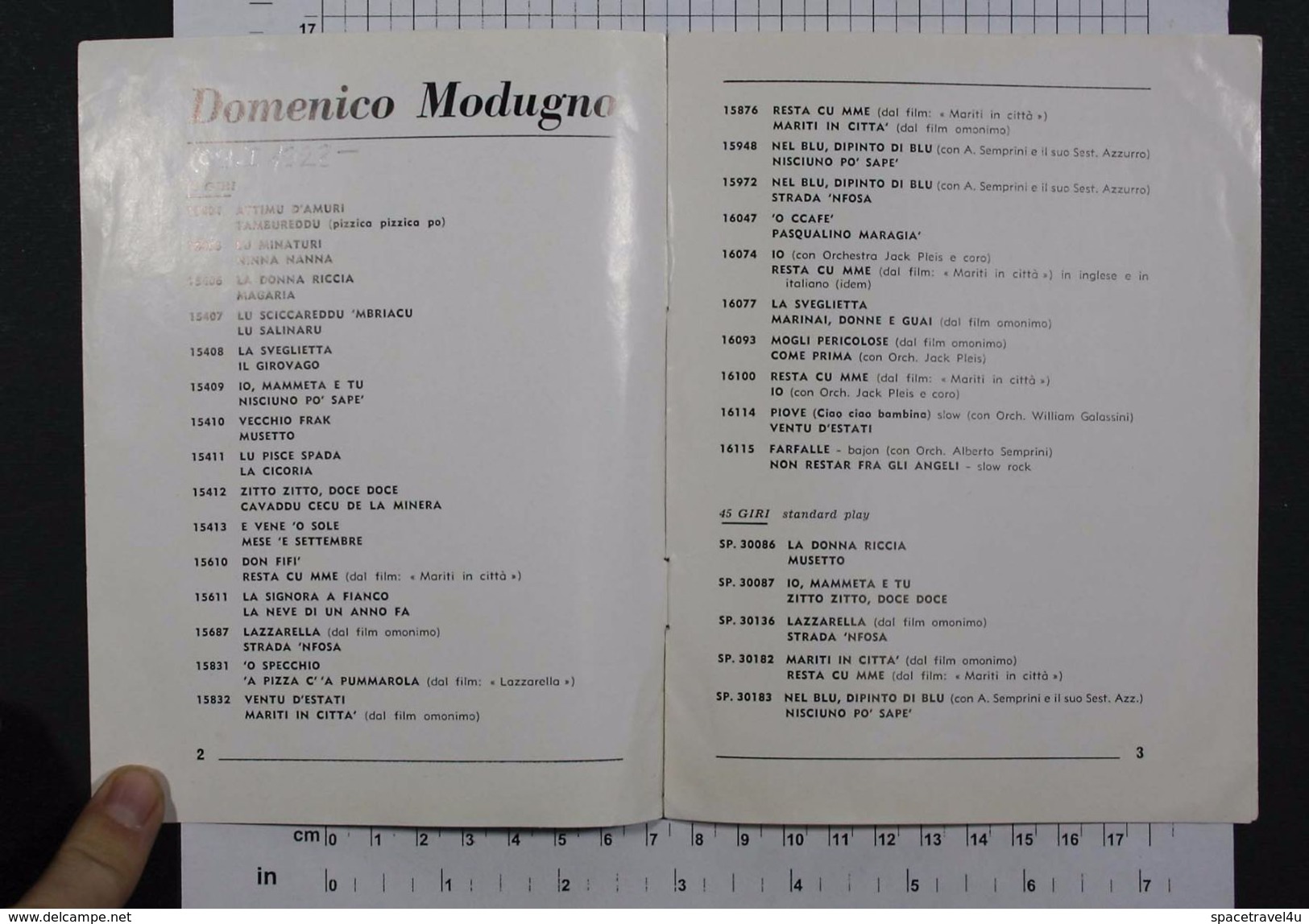 DOMENICO MODUGNO - Vintage PHOTO Booklet (SF-01) - Other & Unclassified