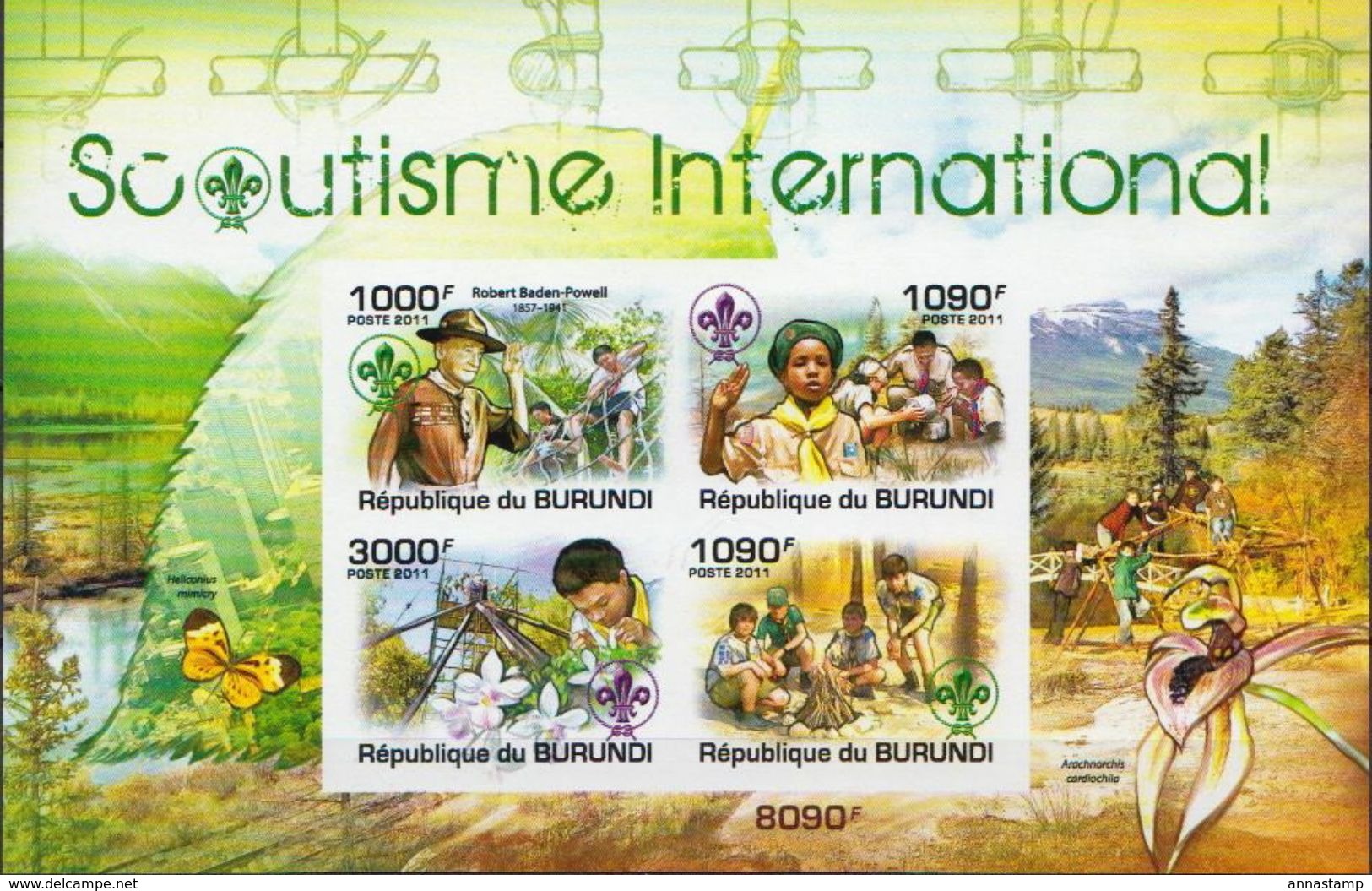 Burundi MNH Scouting Imperforated Sheetlet - Unused Stamps