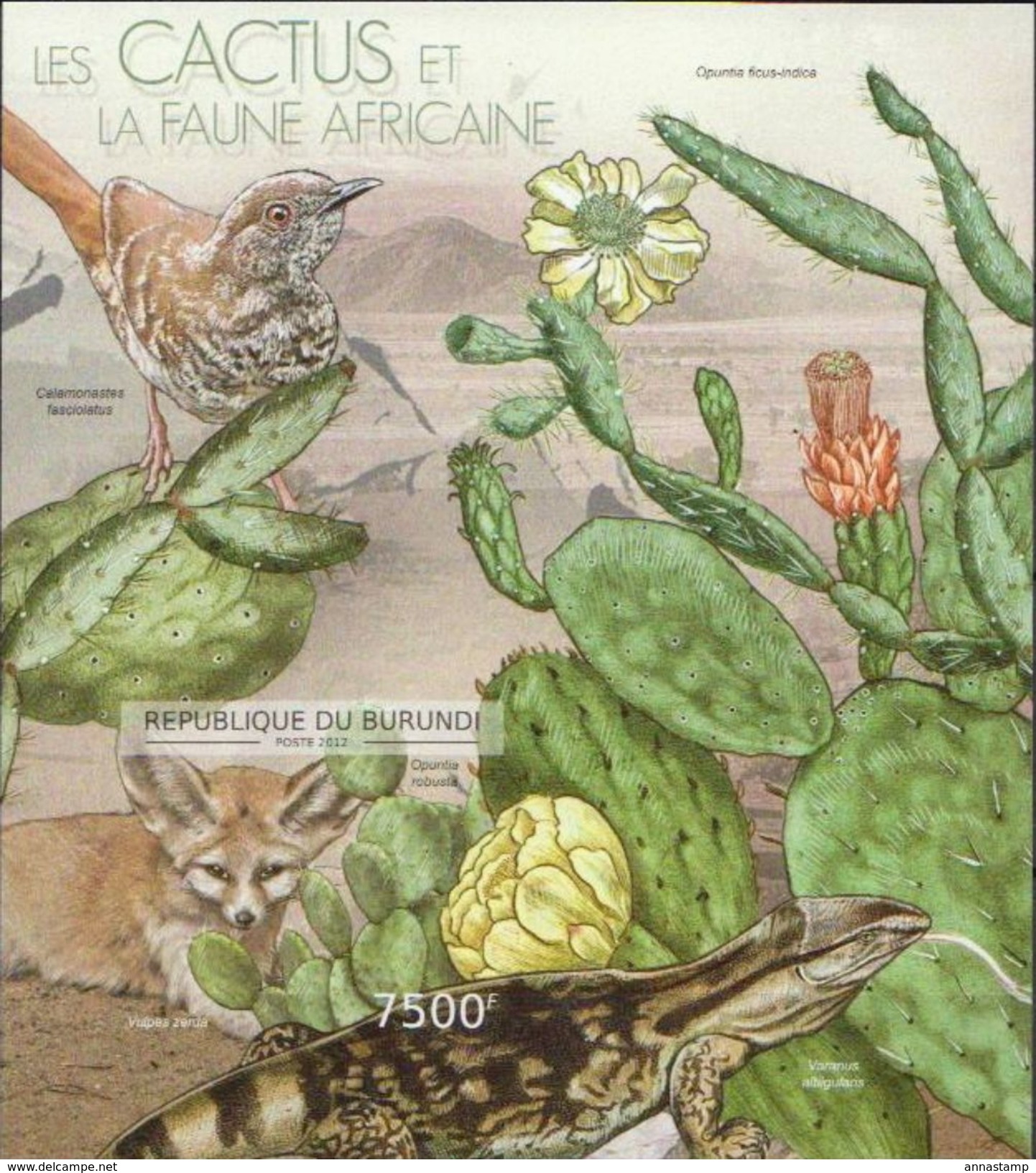 Burundi MNH Cactusses Imperforated Sheetlet And SS - Cactusses