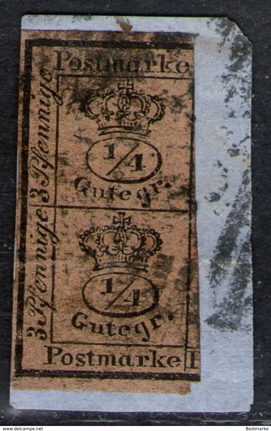 19 Harzburg Auf 2/4 Silbergroschen Gelbbraun - Braunschweig Nr. 9 B - Briefstück - Brunswick