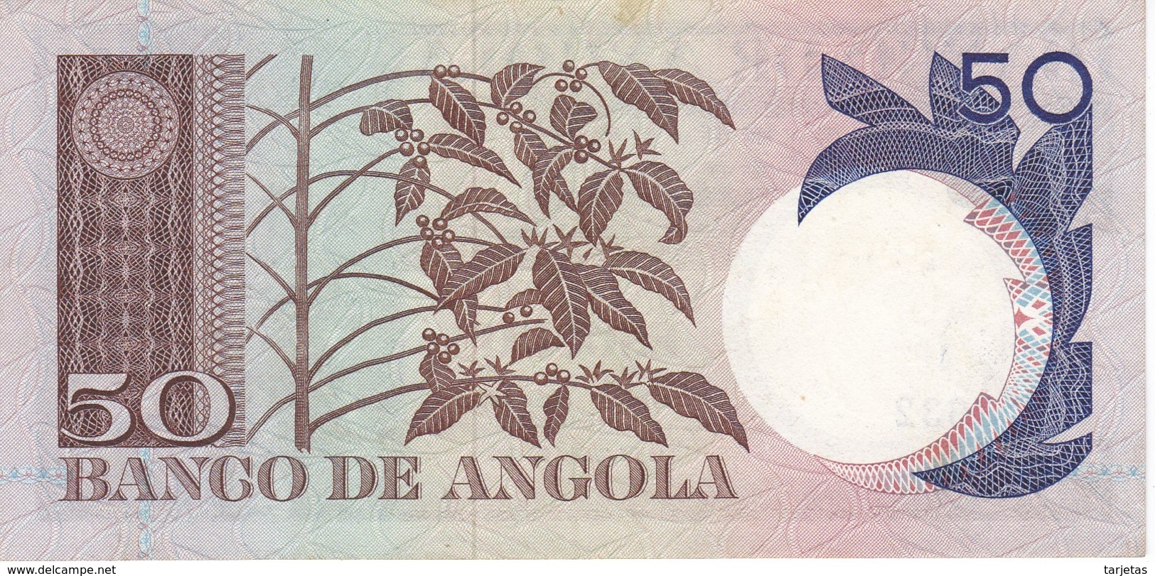 ¡¡CAPICUA!! BILLETE DE ANGOLA DE 50 ESCUDOS DEL AÑO 1973 Nº 23632 (BANKNOTE) SIN CIRCULAR-UNCIRCULATED - Angola