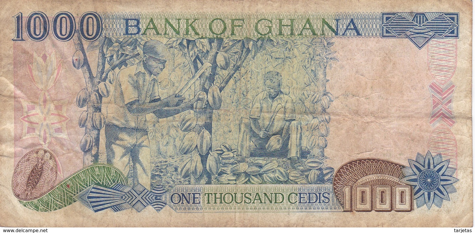 BILLETE DE GHANA DE 1000 CEDIS DEL AÑO 1991 (BANKNOTE-BANK NOTE) - Ghana