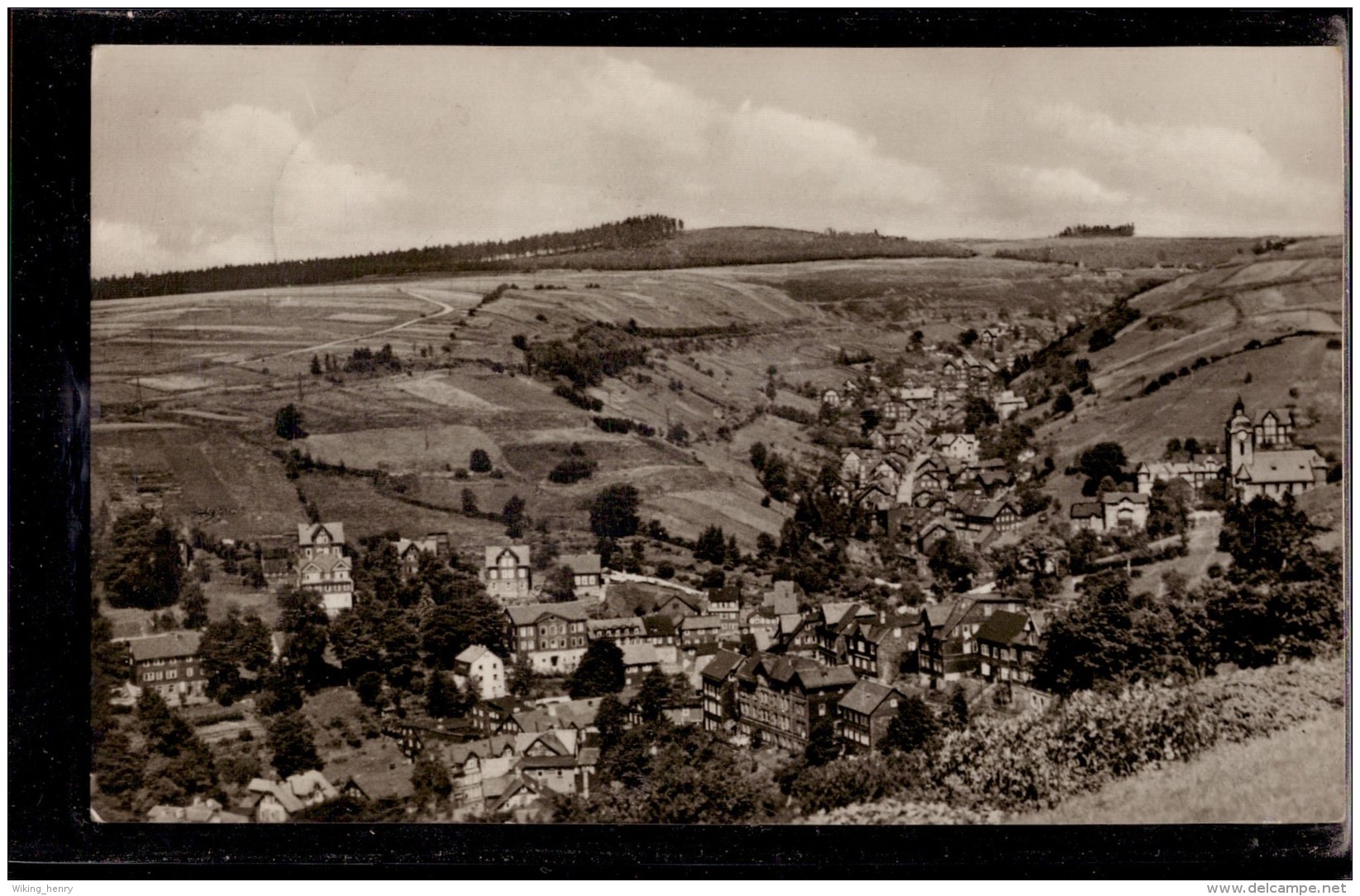 Lauscha - S/w Teilansicht Mit Köppleinberg Und Oberlandberg - Lauscha