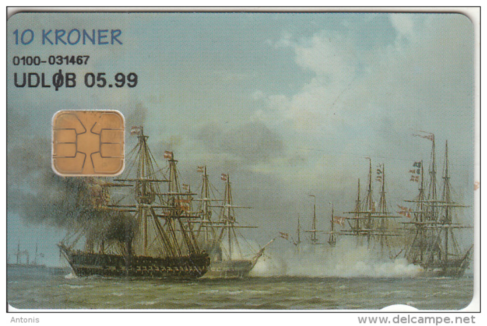 DENMARK - Frigate Jyland, Discovery Channel, Danmont Telecard 10 Kr., Tirage 1488, Exp.date 05/99, Used - Denmark