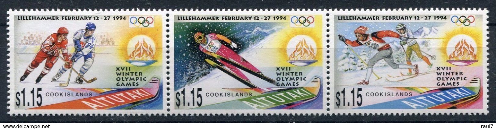 AITUTAKI 1994 - Ski, Jeux Olympiques D'hiver A Lillehammer - 3 Val Neufs // Mnh // CV €12 - Aitutaki
