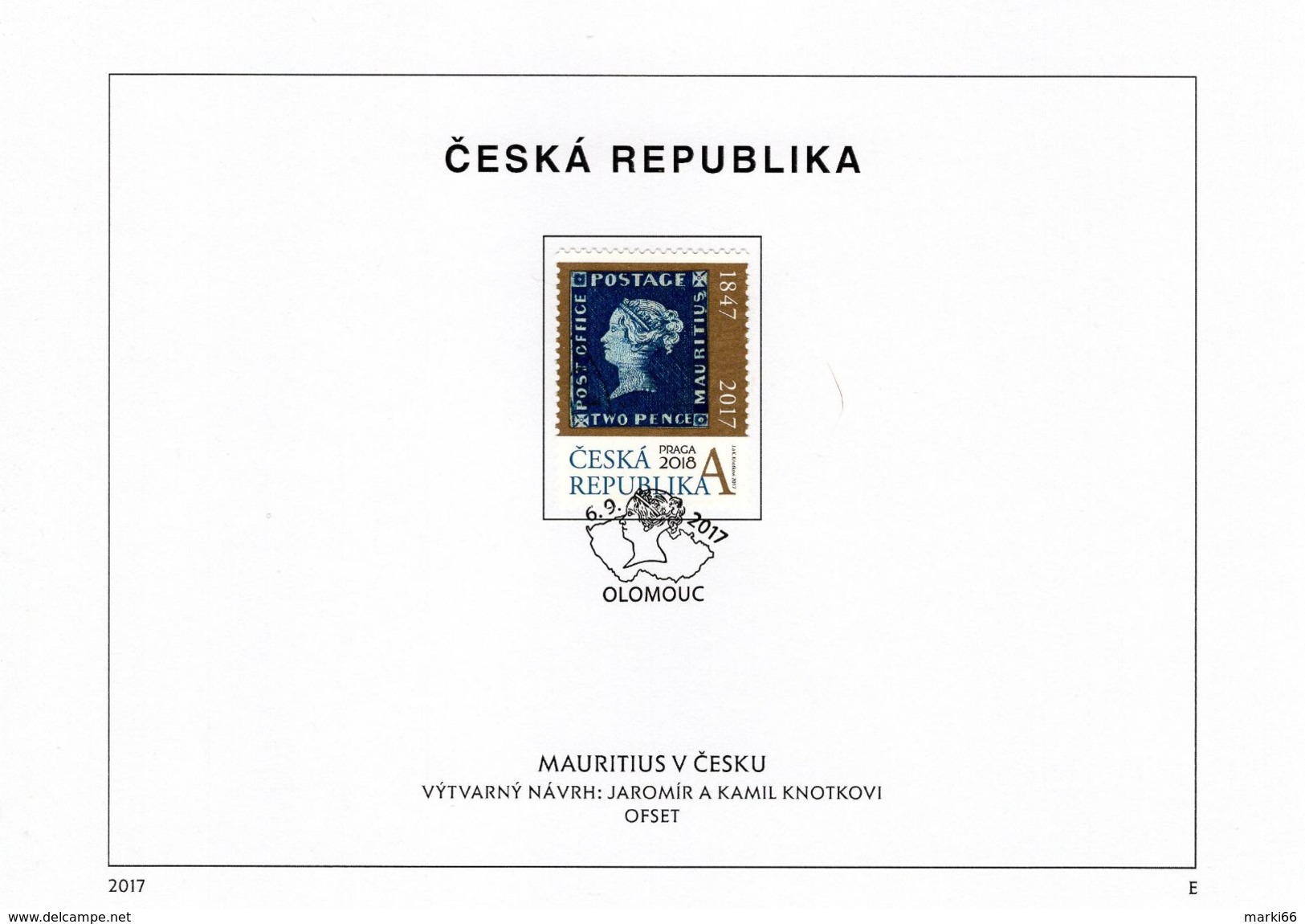 Czech Republic - 2017 - Mauritius In The Czech Republic - Praga 2018 World Stamp Exhibition - FDS (first Day Sheet) - Storia Postale