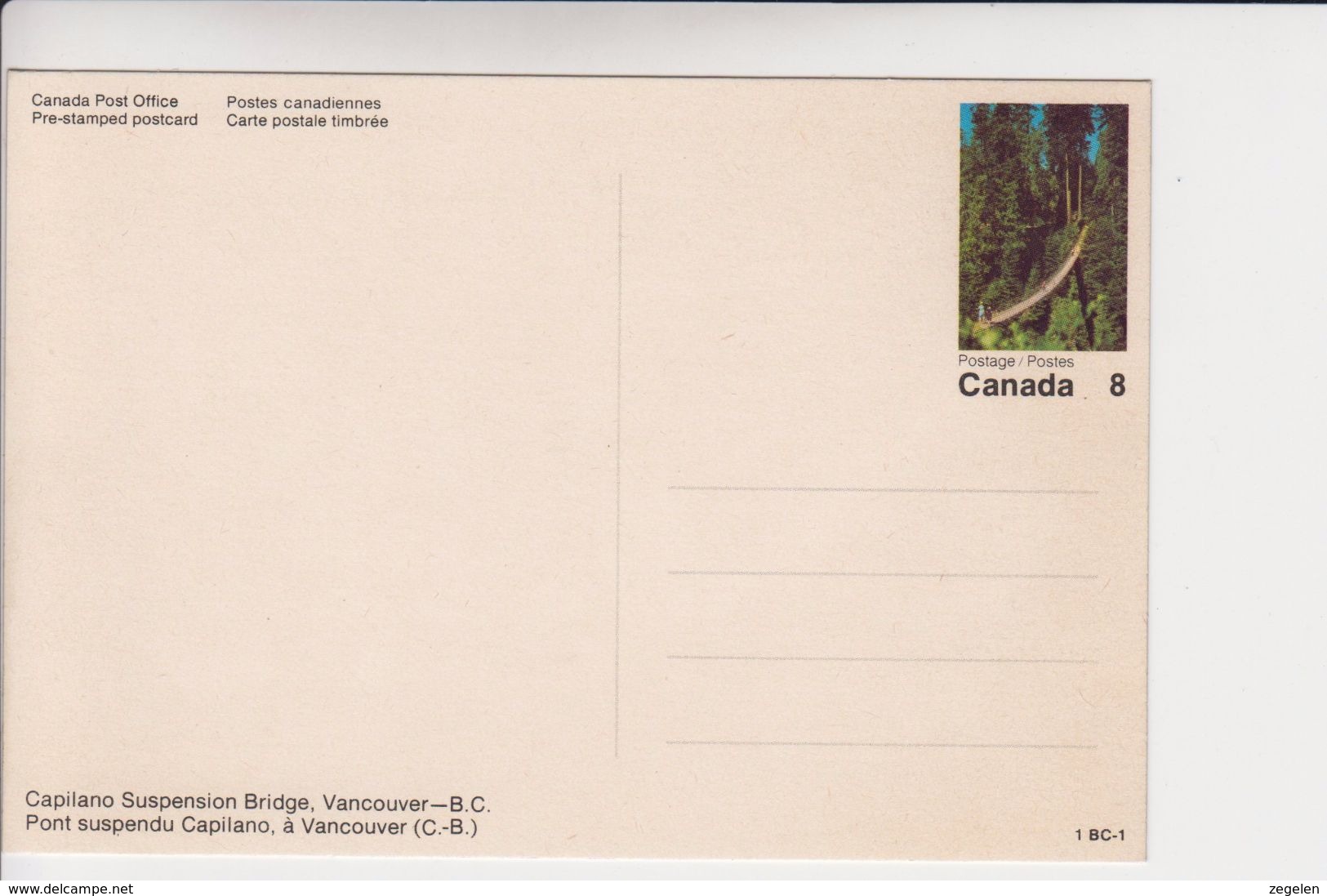 Canada Voorgefrankeerde Zichtkaart Provincie British Columbia (1e Reeks) - 1953-.... Reign Of Elizabeth II