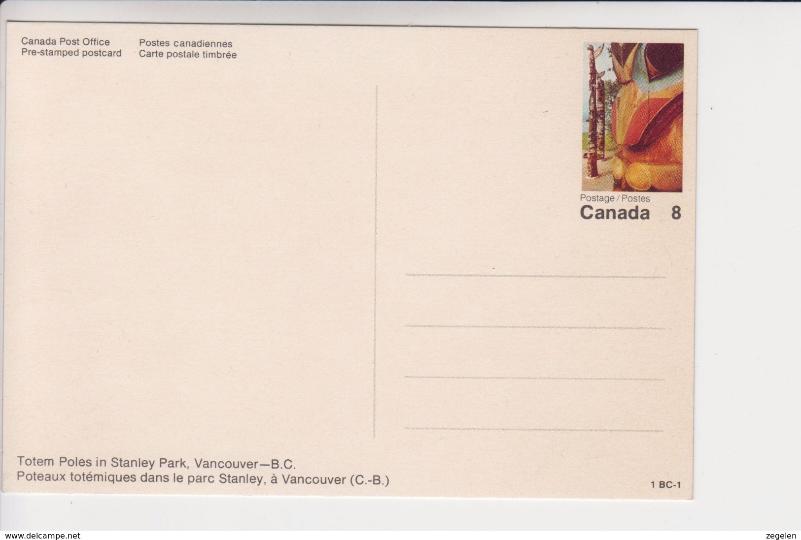Canada Voorgefrankeerde Zichtkaart Provincie British Columbia (1e Reeks) - 1953-.... Reinado De Elizabeth II