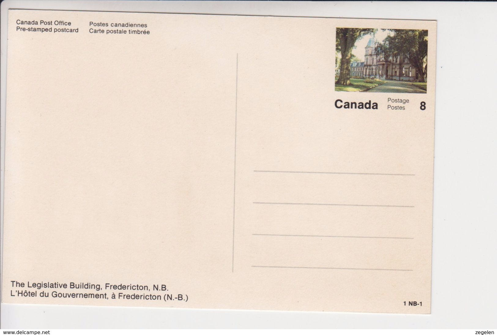 Canada Voorgefrankeerde Zichtkaart Provincie New Brunswick (1e Reeks) - 1953-.... Reign Of Elizabeth II