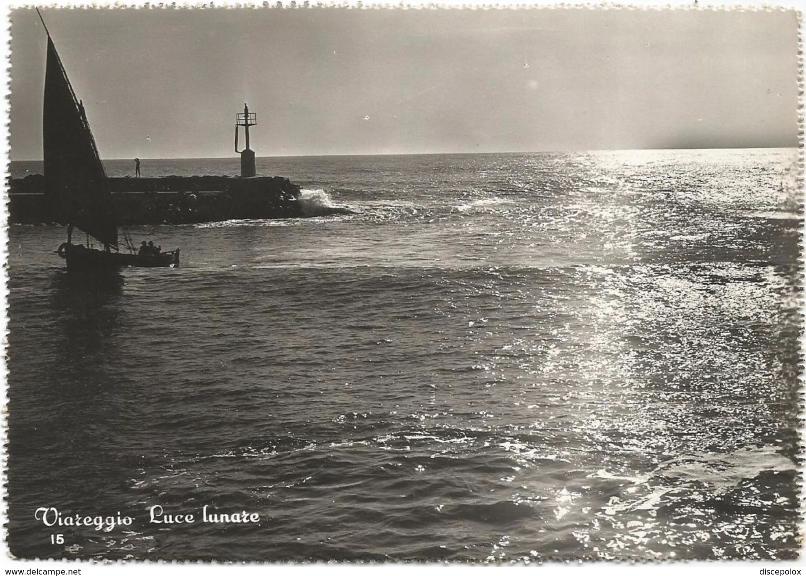 X39 Viareggio (Lucca) - Panorama Alla Luce Lunare - Barche Boats Bateaux / Viaggiata 1952 - Viareggio