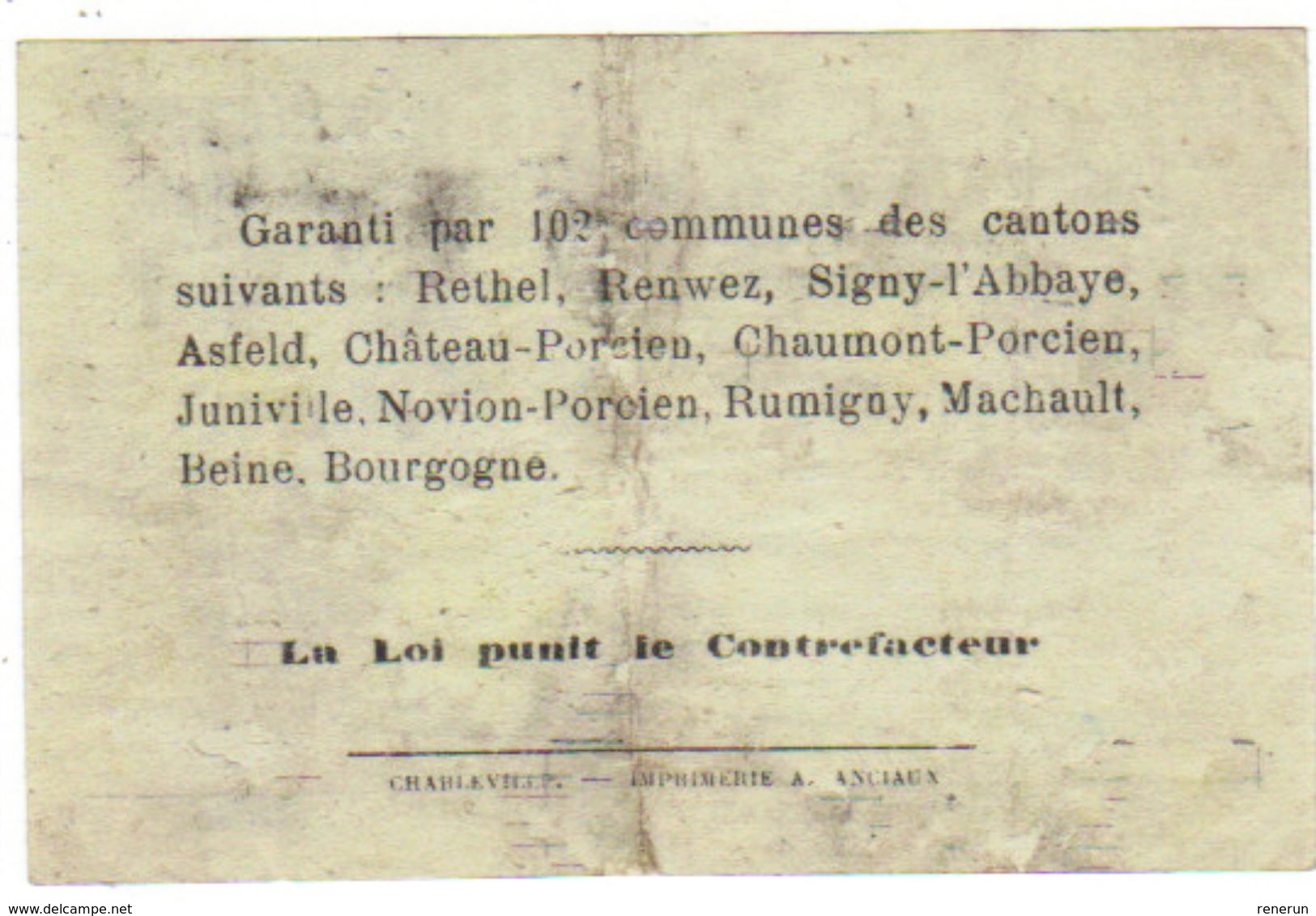 Bon Syndicat Billet Nécessité Chambre Commerce  De RETHEL  12-7-1916 - Bons & Nécessité