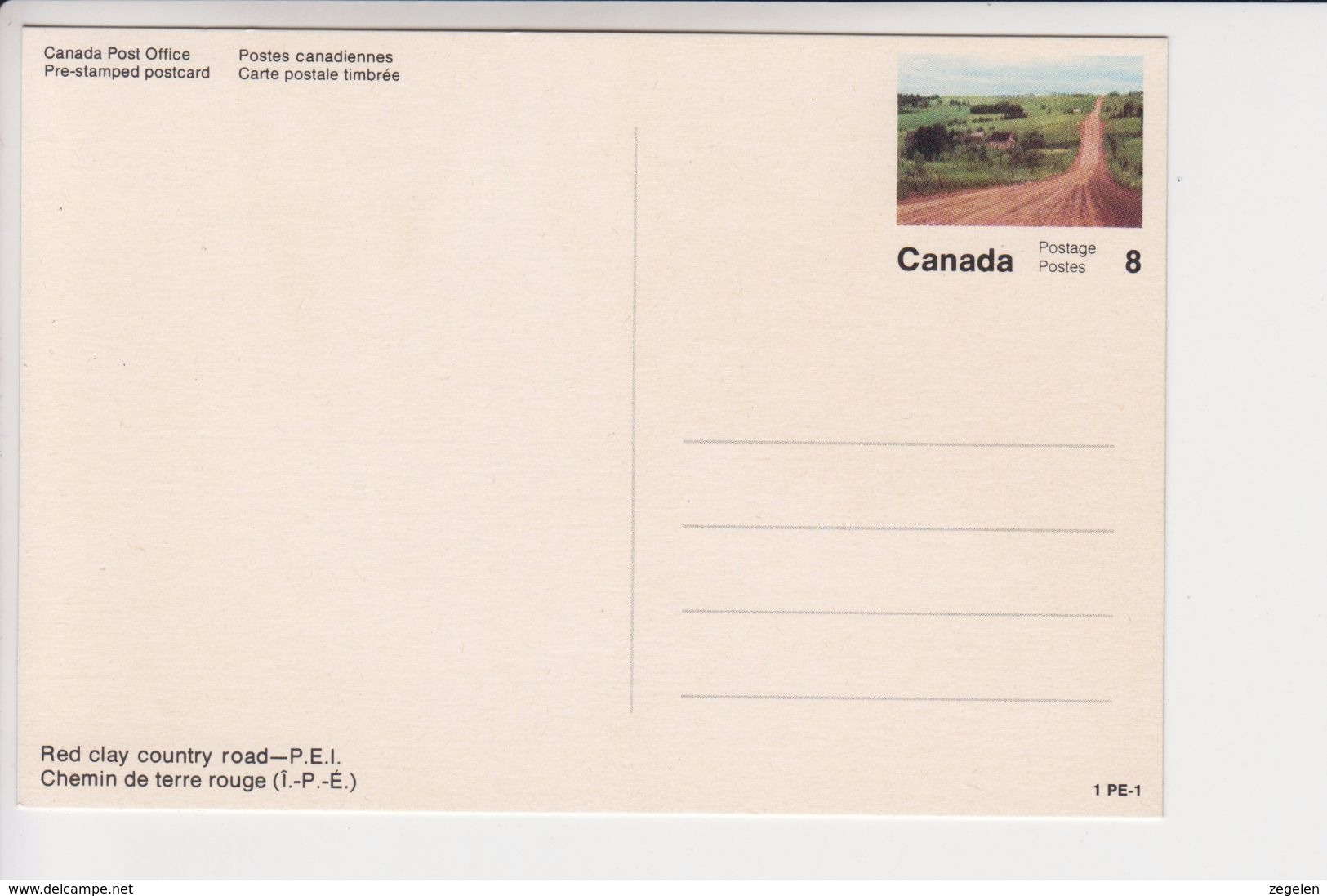 Canada Voorgefrankeerde Zichtkaart Provincie Prins Edward Eiland (1e Reeks) - 1953-.... Reign Of Elizabeth II