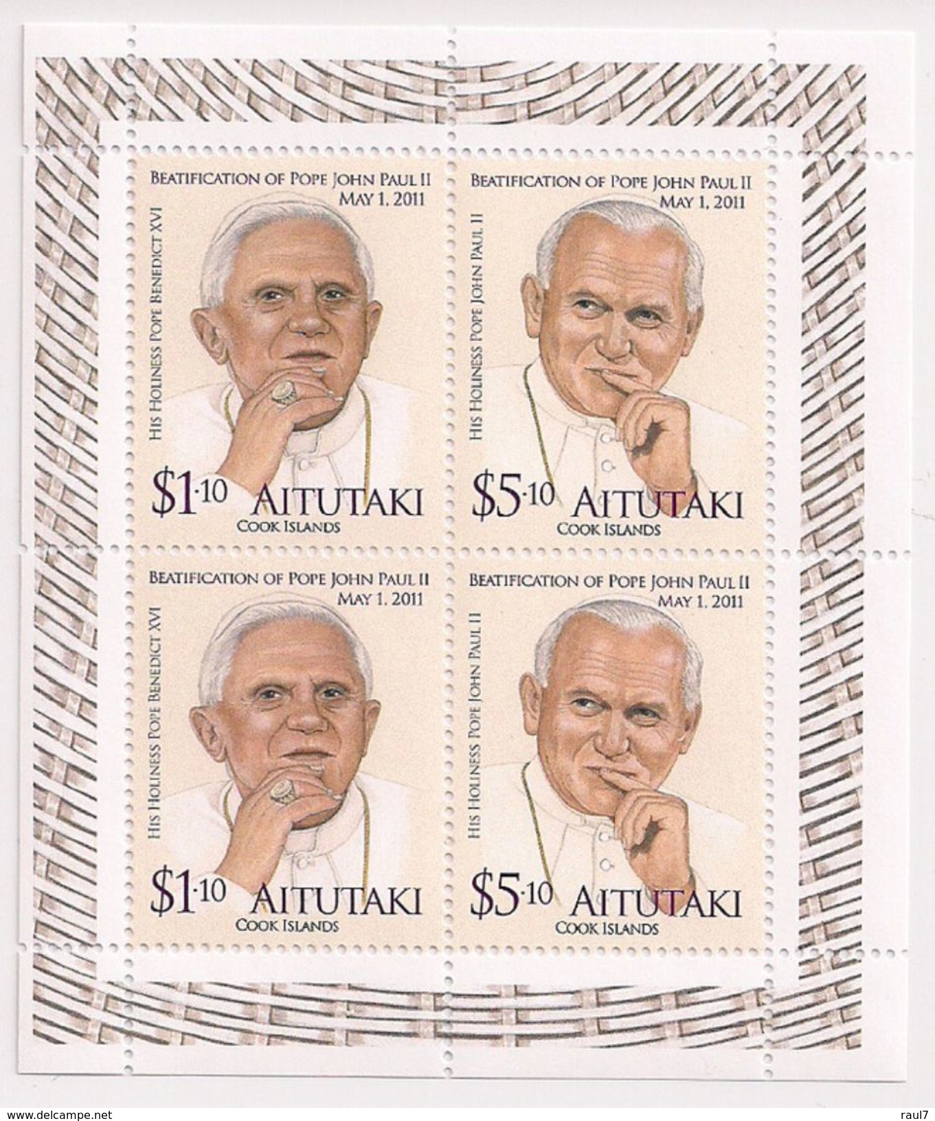 AITUTAKI // 2012 - Béatification Pape Jean Paul II -  BF Neufs // Mnh - Aitutaki