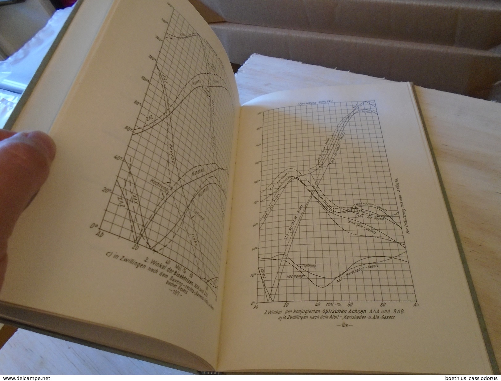 W. EHRENREICH TRÖGER  OPTISCHE BESTIMMUNG DER GESTEINSBILDENDEN MINERALE  TEIL 1 BESTIMMUNGSTABELLEN  3. Auflage - Livres Anciens