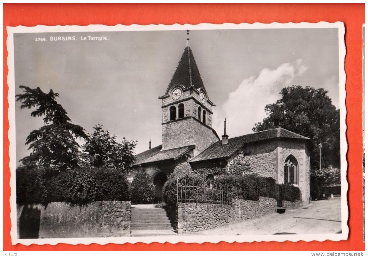 MIC-33  Bursins Le Temple, Eglise. Cachet 1942 - Bursins