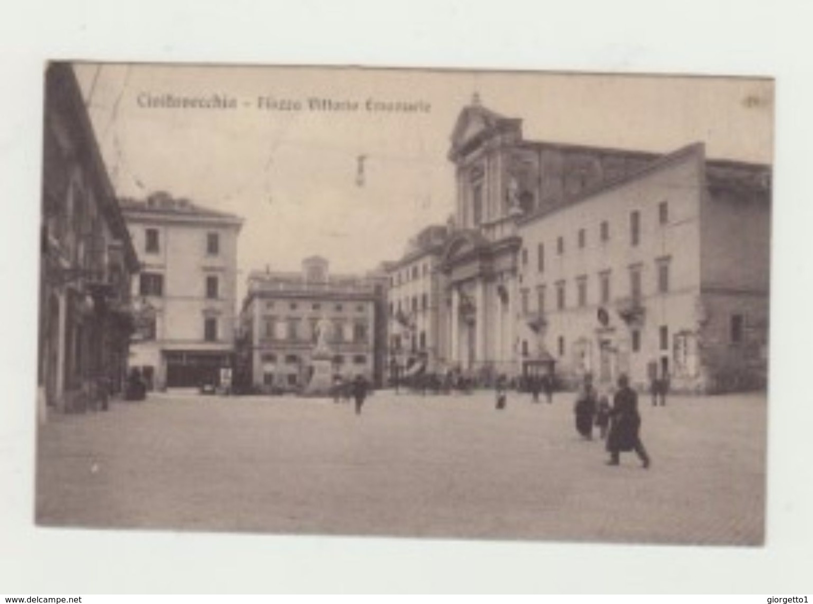 CIVITAVECCHIA - PIAZZA VITTORIO EMANUELE -ANIMATA -  VIAGGIATA 1912 - ITALY POSTCARD - Civitavecchia