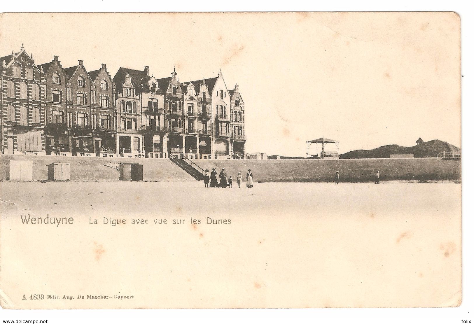 Wenduine / Wenduyne - La Digue Avec Vue Sur Les Dunes - Enkele Rug - Uitg. Aug. De Maecker - Beyaert - Wenduine