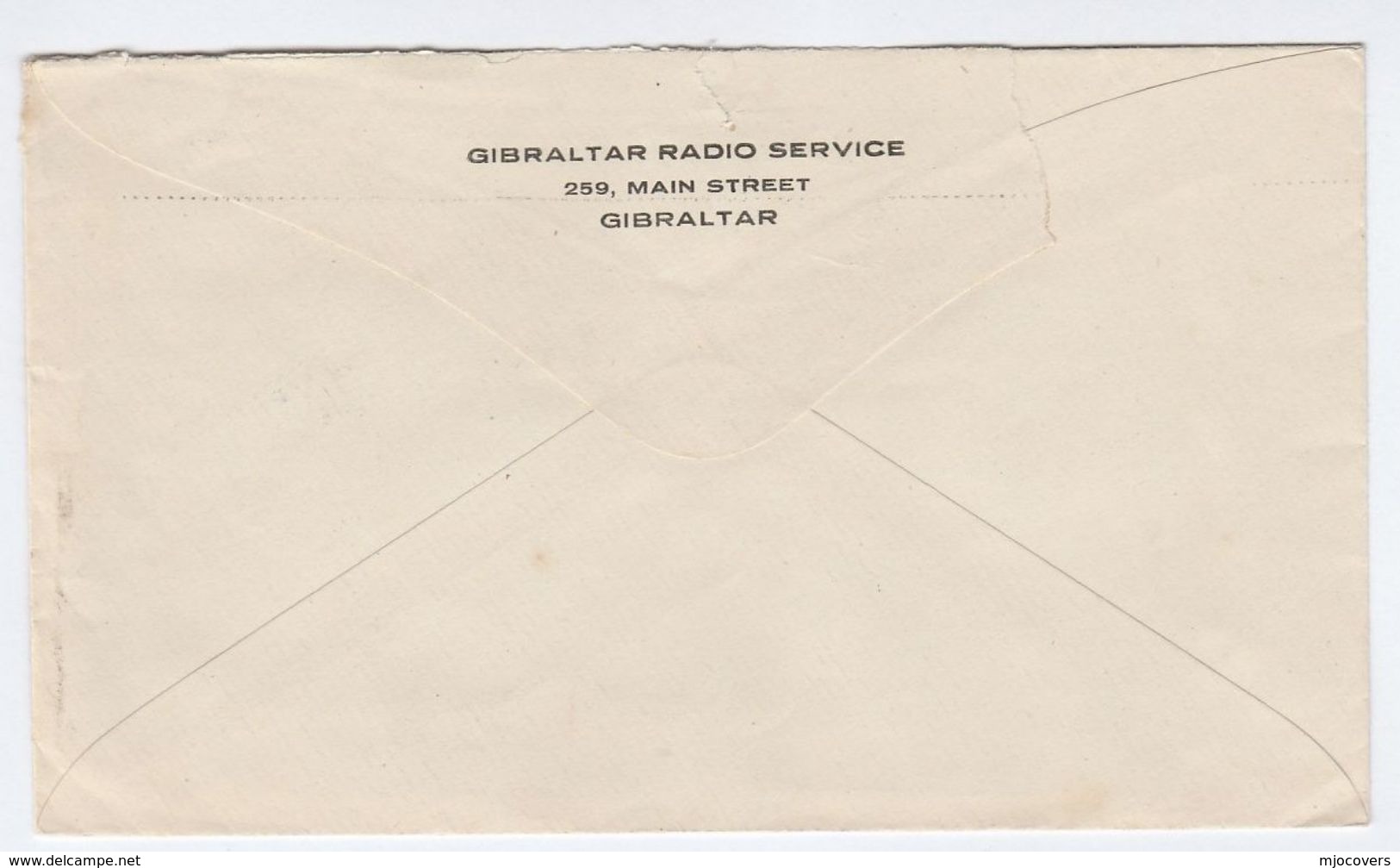 1940s GIBRALTAR RADIO SERVICE COVER 3d Stamps Airmail Broadcasting - Gibraltar