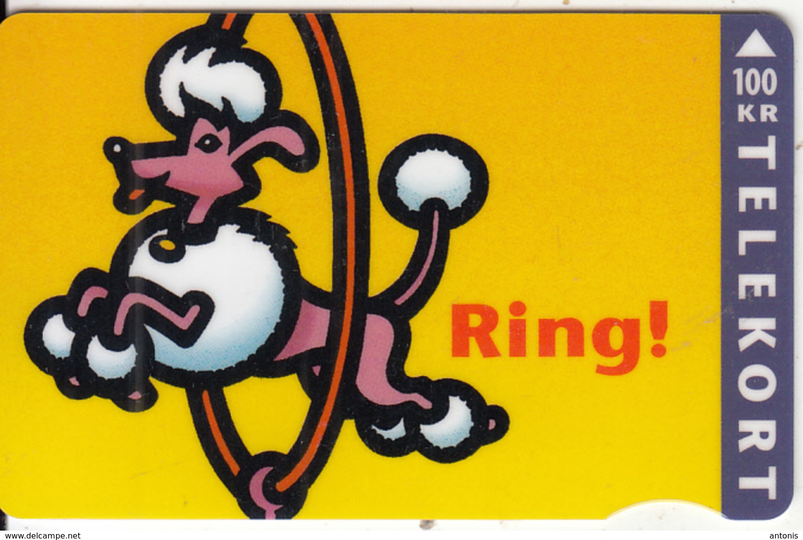 DENMARK - Ring, Jumping Dog, CN : 5200, Tirage 65000, 01/96, Used - Denmark