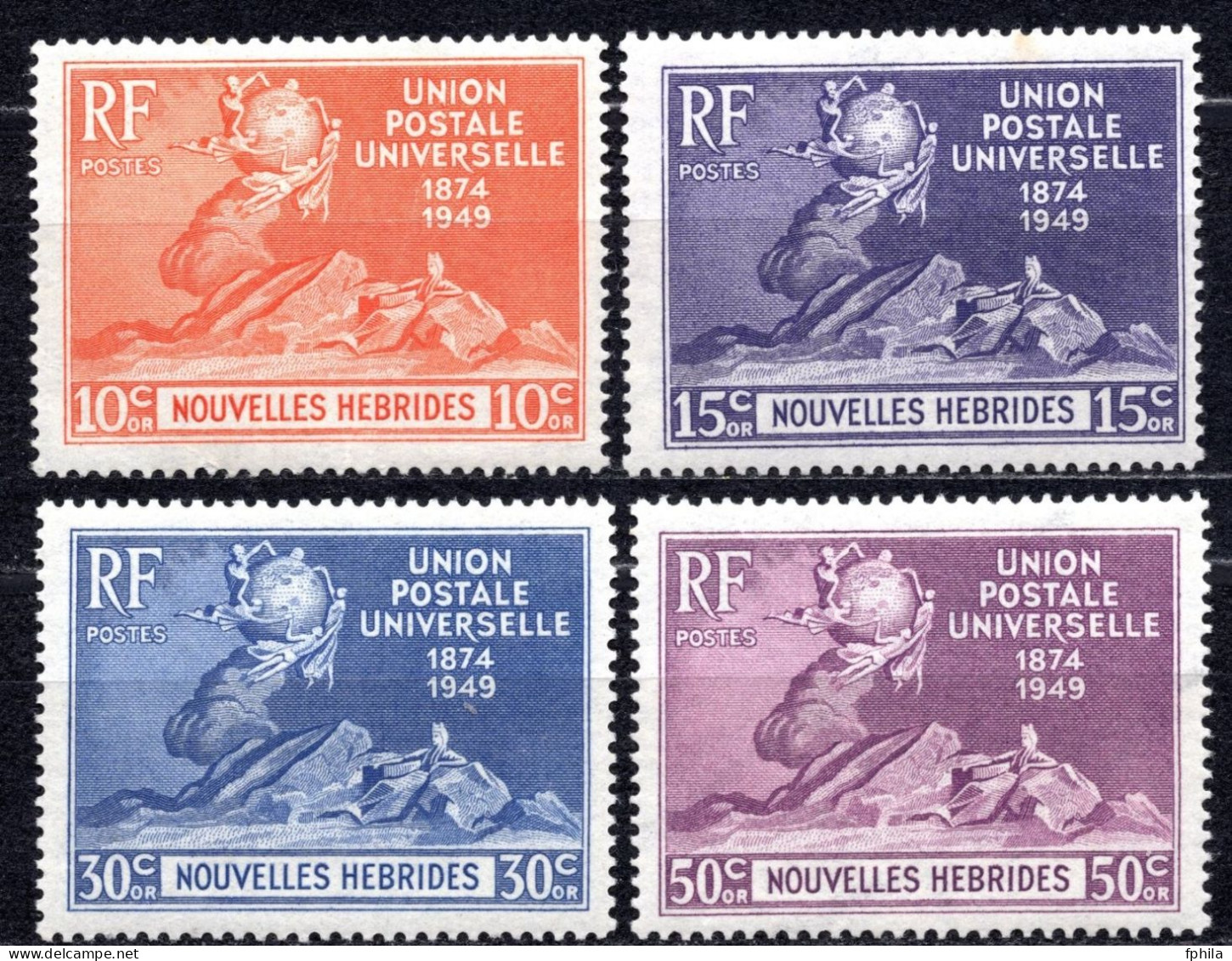 1949 NEW HEBRIDES (FRENCH) 75 YEARS UPU MICHEL: 137-140 MNH ** (see The Scans) - Neufs