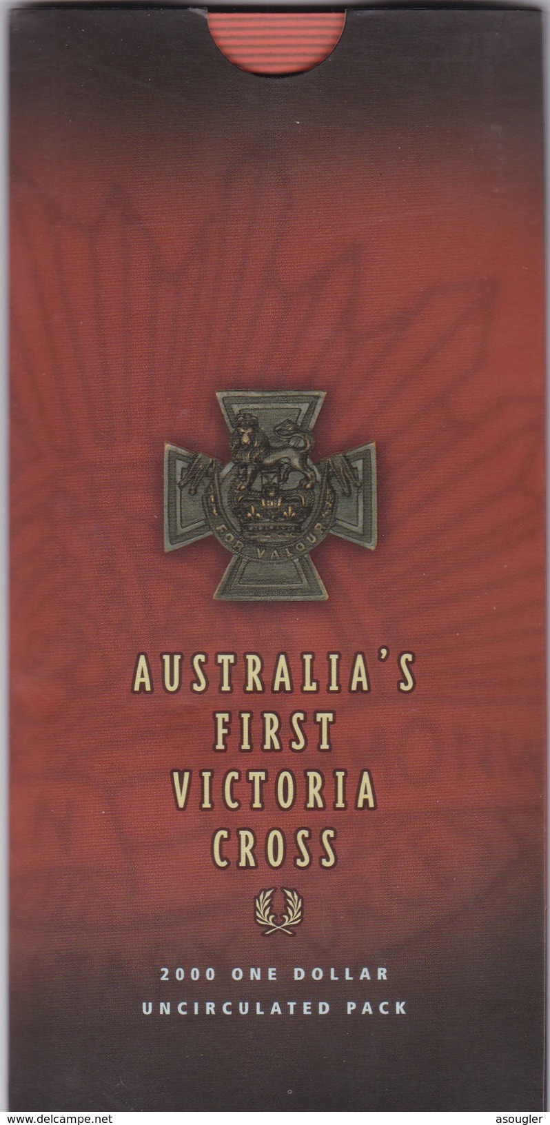 AUSTRALIA 1 DOLLAR 2000 UNC OFFICIAL FOLDER "Victoria Cross" RARE (free Shipping Via Registered Air Mail) - Dollar