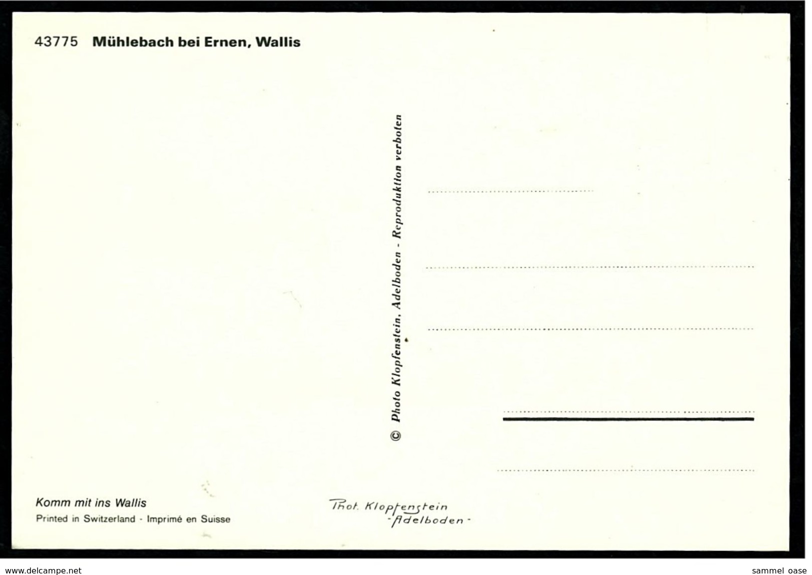 Mühlebach Bei Ernen / Wallis  -  Ansichtskarte Ca. 1975    (7468) - Ernen