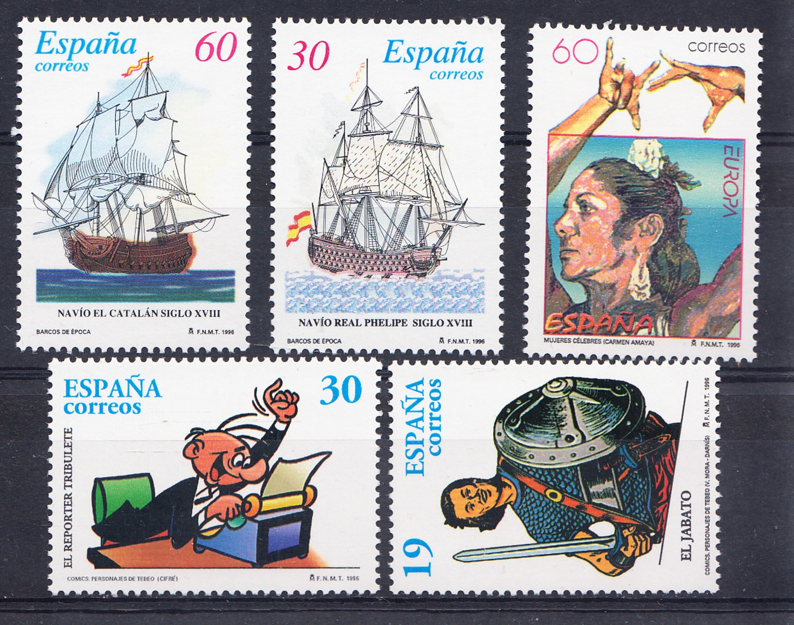 ESPAÑA 1996. 3 SERIES DEL AÑO   EDIFIL N 3415/16+3434+3435/36 NUEVOS  SIN  CHARNELA CECI 2  Nº 95 - Neufs