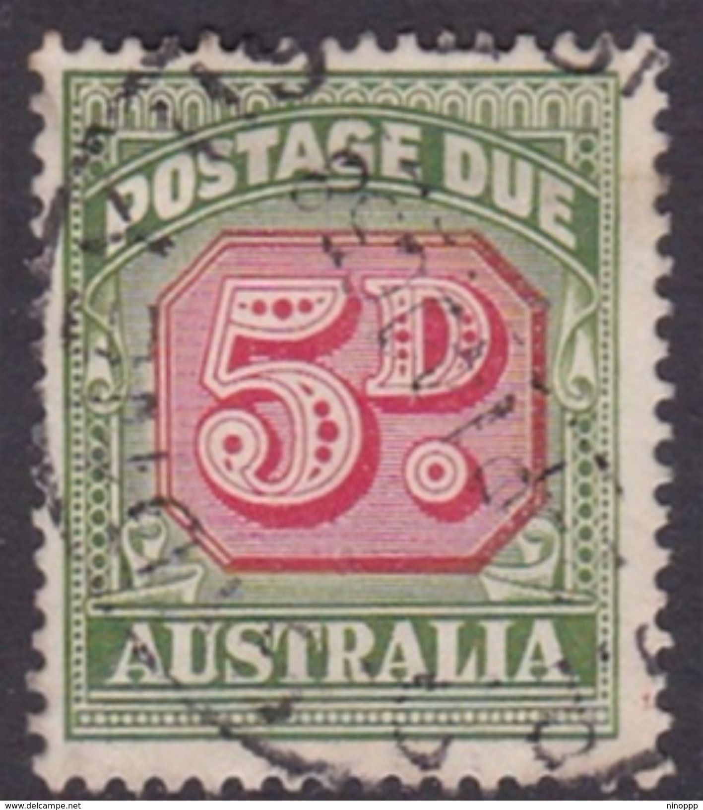 Australia Postage Due Stamps SG D136 1958 Five Pennies No Watermark Used - Port Dû (Taxe)