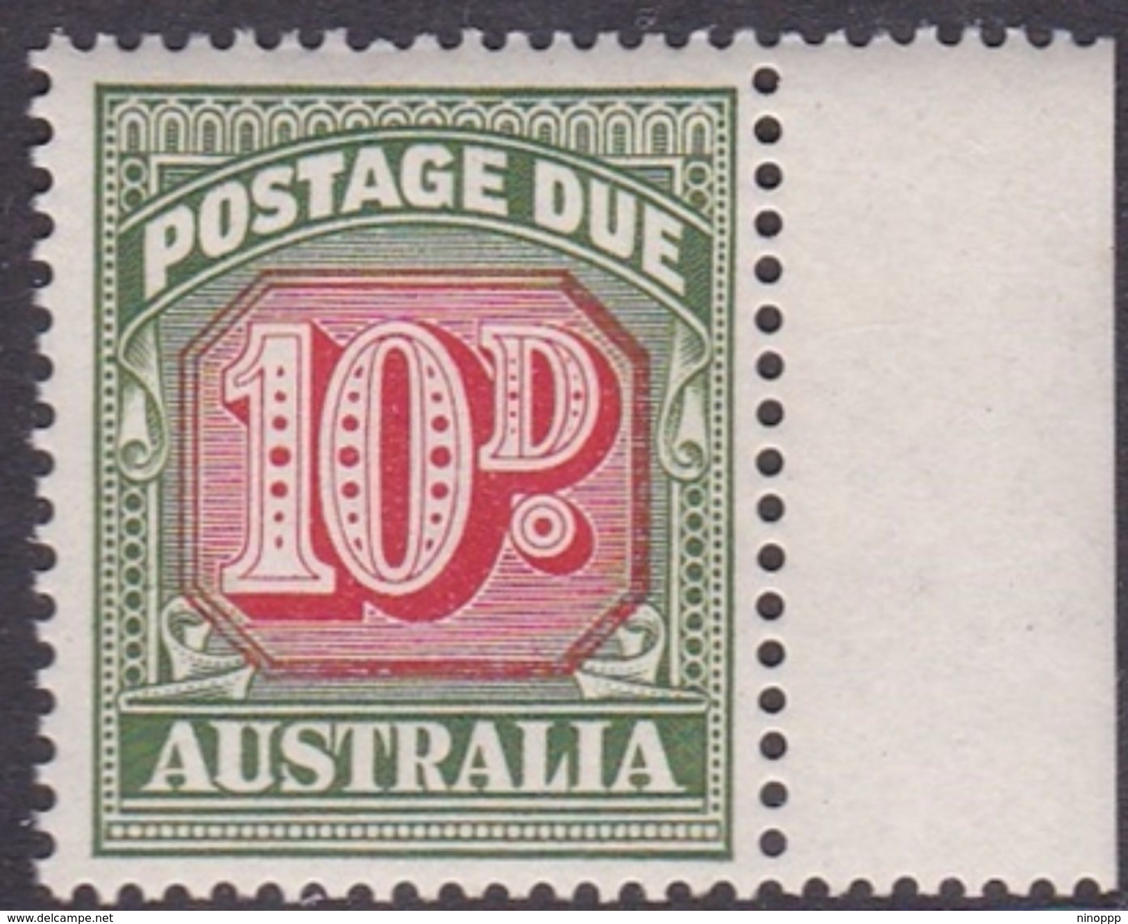 Australia Postage Due Stamps SG D139 1960 Ten Pennies No Watermark Mint Never Hinged - Port Dû (Taxe)