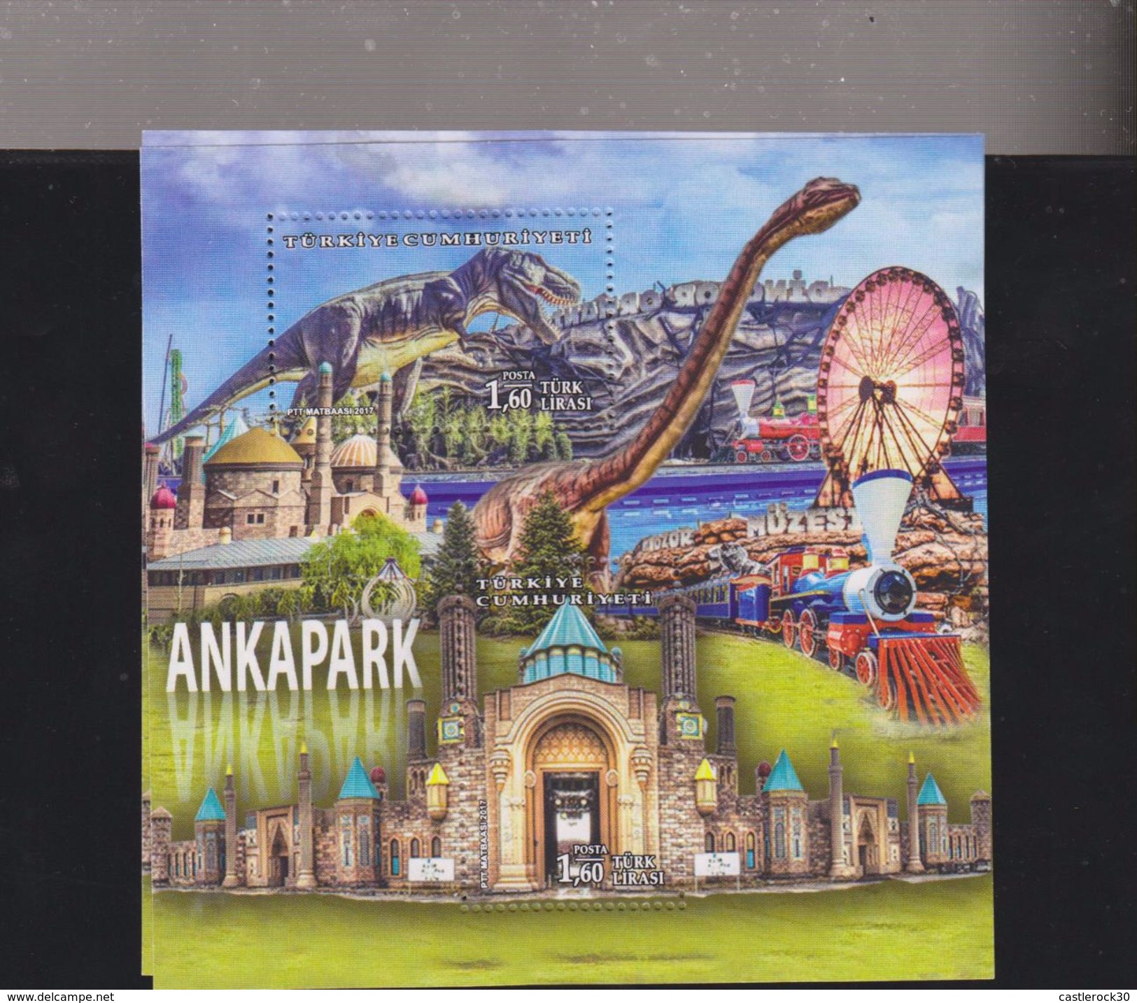 RO) 2017 TURKEY, CENTER OF TOURISM AND FUN ANKAPARK, ROBOT DINOSAUR, SOUVENIR MNH - Unused Stamps