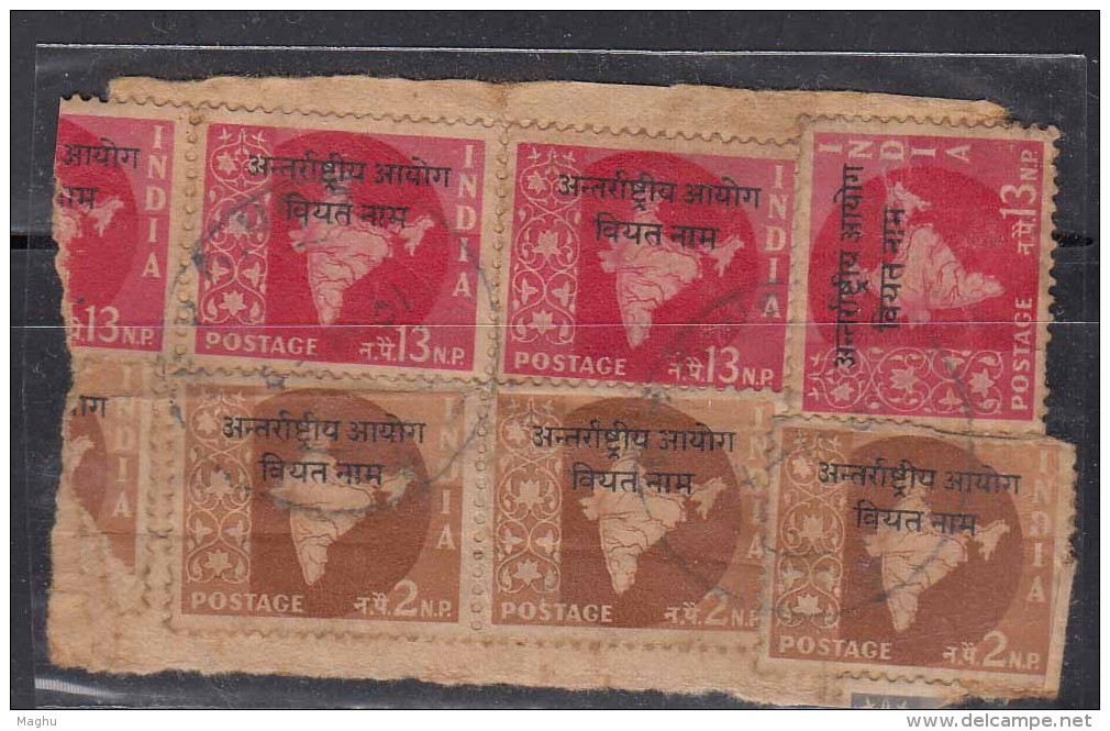 Postal Used On Piece, India Ovpt. Vietnam, India Military, Map Series - Franquicia Militar