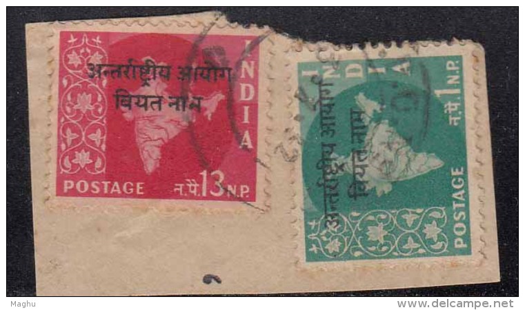 Postal Used On Piece, India Ovpt. Vietnam, India Military, Map Series - Militaire Vrijstelling Van Portkosten