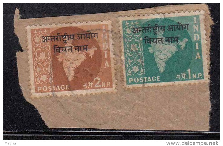 Postal Used On Piece, India Ovpt. Vietnam, India Military, Map Series - Militärpostmarken