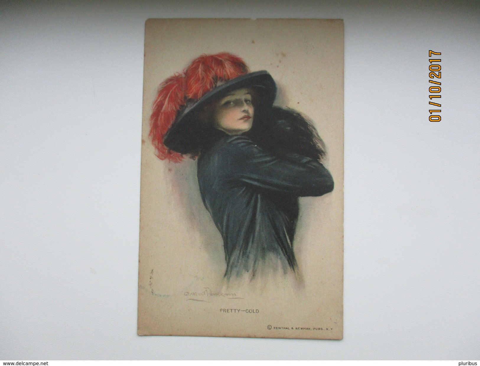 UNDERWOOD  , PRETTY COLD , FEMME WOMAN , OLD POSTCARD , 0 - Underwood, Clarence F.