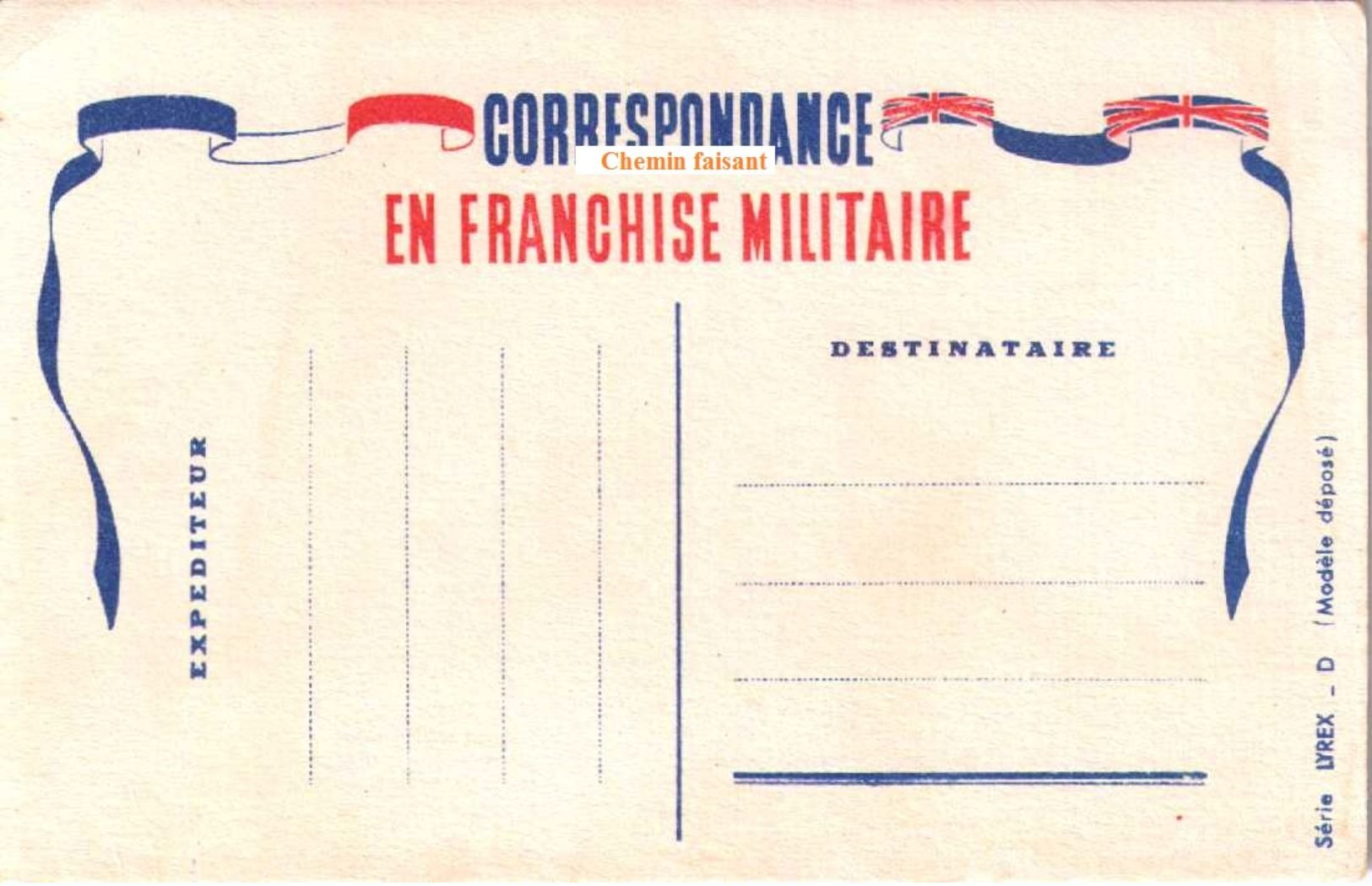 CPA Vierge CORRESPONDANCE EN FRANCHISE MILITAIRE - Scans Recto-verso - Guerre 1939-45