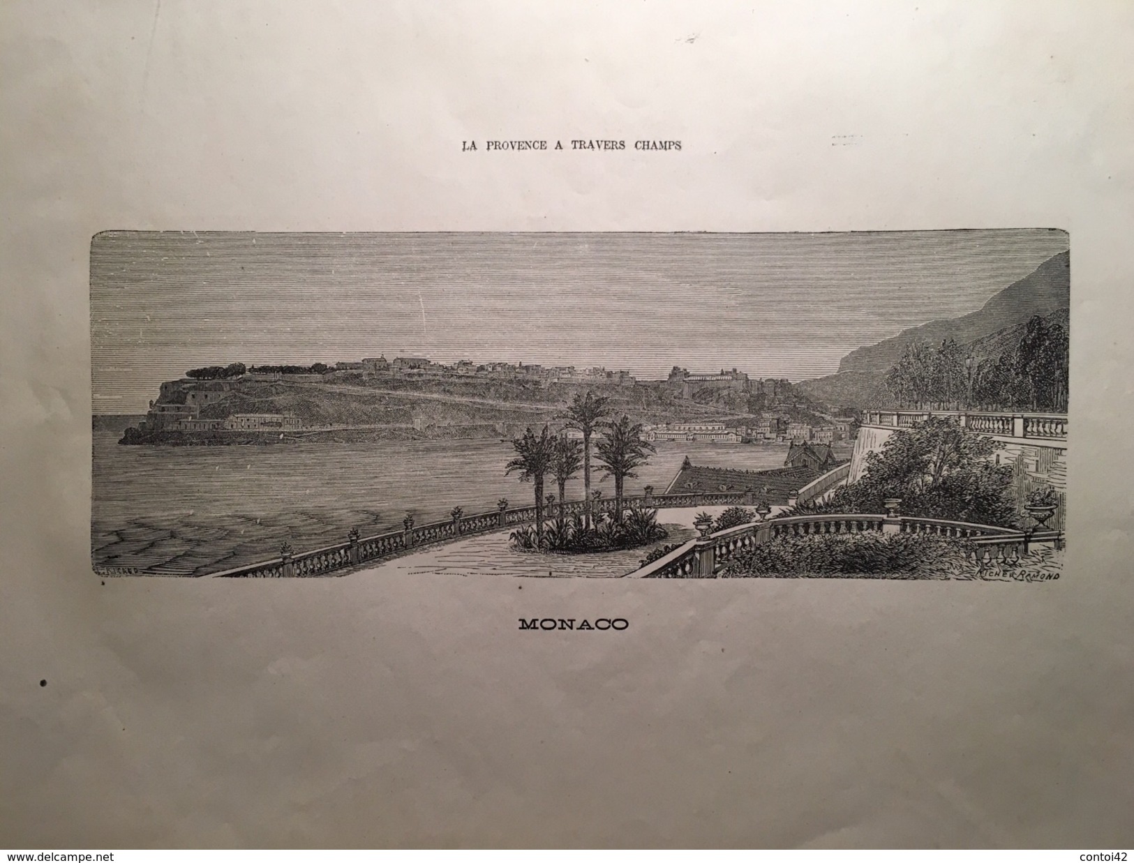 MONACO GRAVURE ANCIENNE ORIGINALE 1880 - Estampes & Gravures