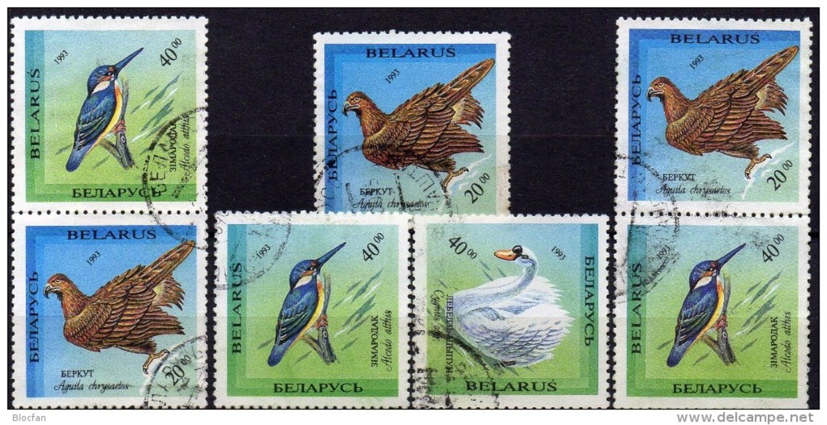 Rote Buch Tierschutz 1993 Weißrußland 43/5+ 2x ZD O 2€ Schwan Adler Eisvogel WWF Bird Bloc Fauna Se-tenants Belarus - Belarus