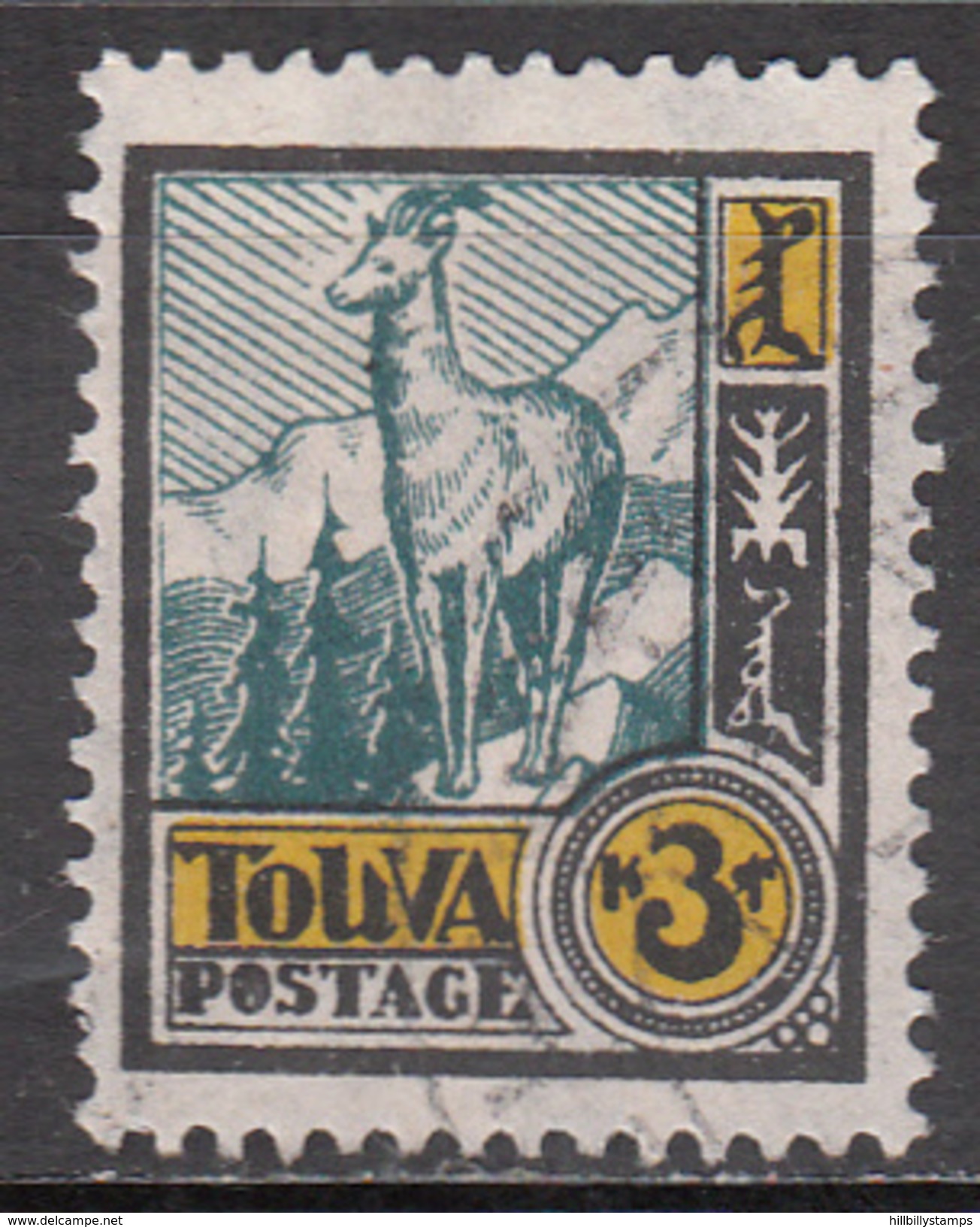 TANNU TUVA     SCOTT NO. 17   USED   YEAR  1927 - Toeva