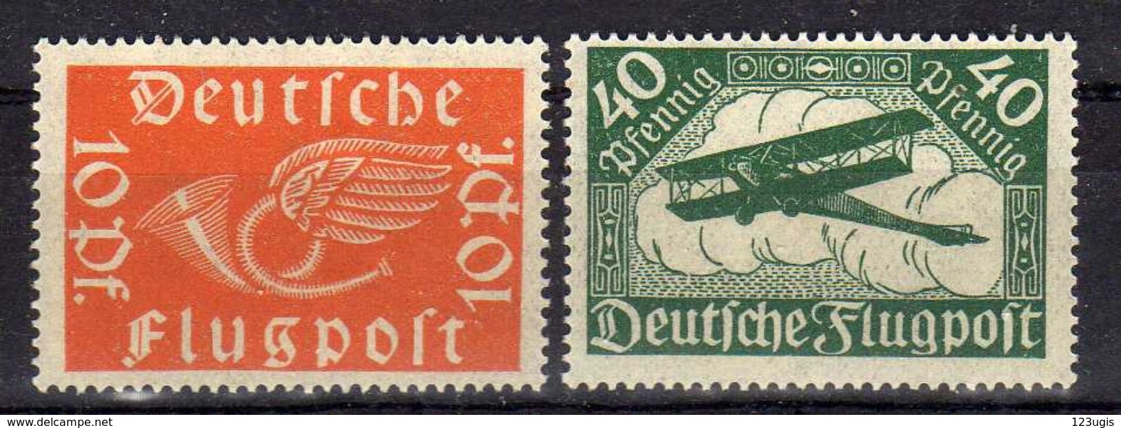 Deutsches Reich, 1919, Mi 111-112 **, Flugpost (Air Mail) [011017StkKV] - Ungebraucht