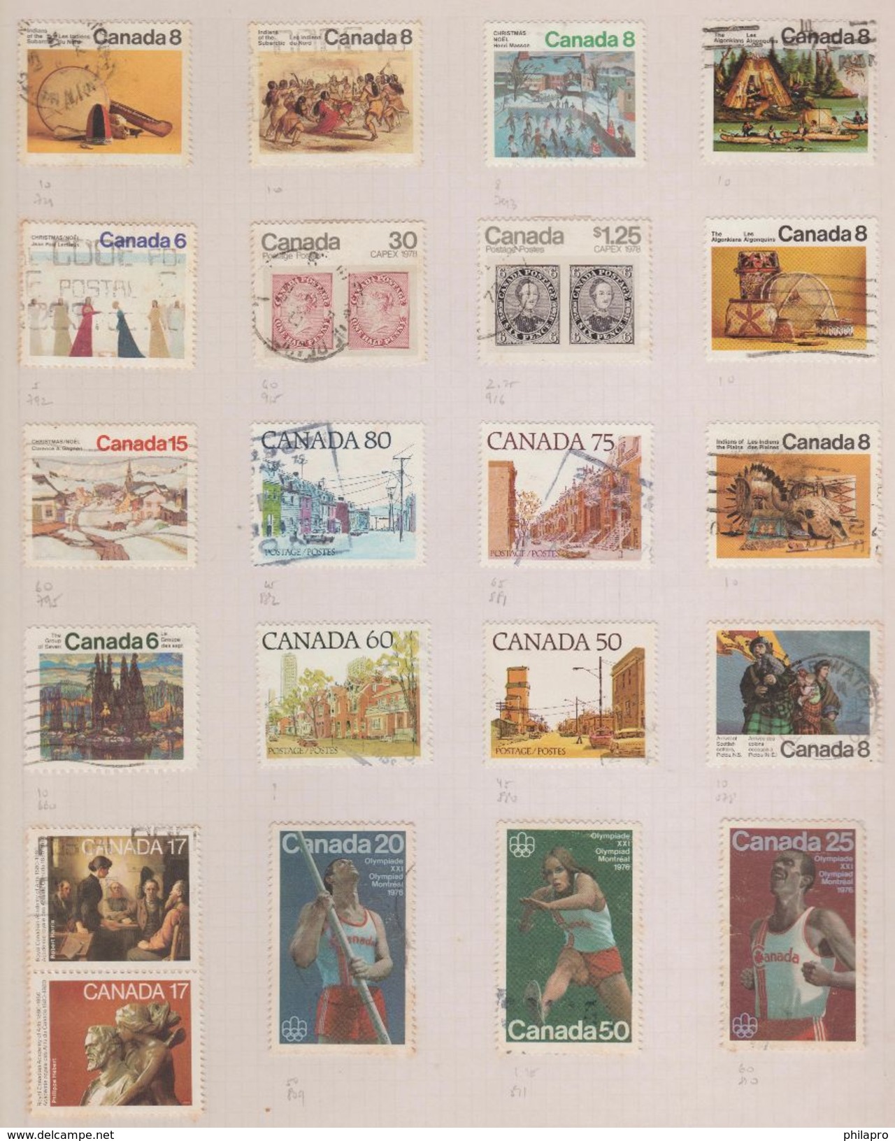 CANADA  USED COLLECTION Mounted Hinged On Thick Pages - See 16 Scans  Réf  H 618 GF - Colecciones