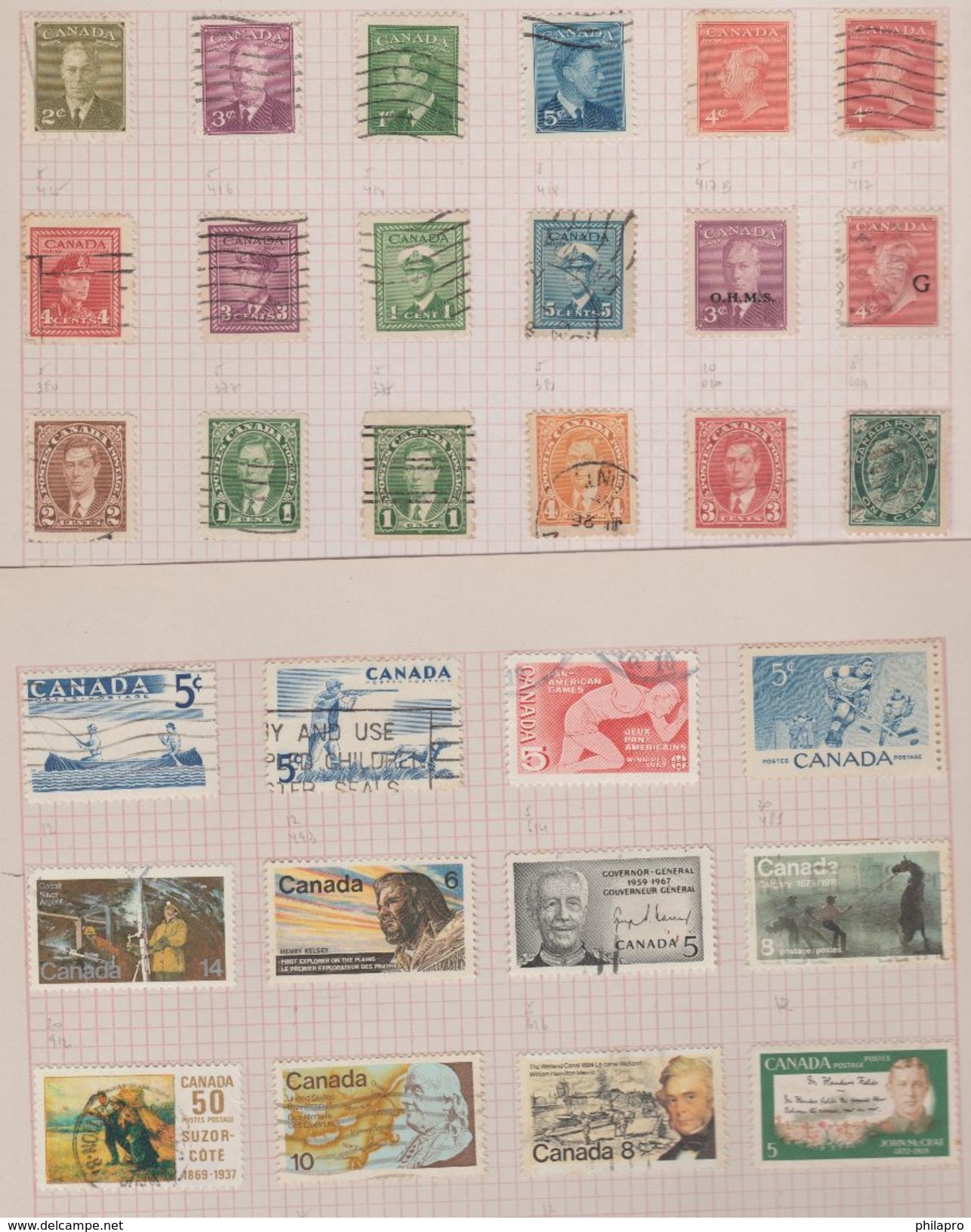 CANADA  USED COLLECTION mounted hinged on thick pages - see 16 scans  réf  H 618 GF