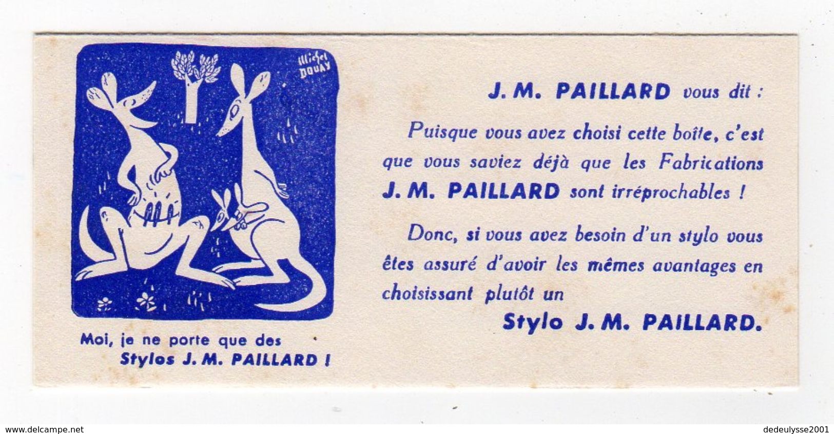 Oct17  79513     Petit Buvard  Stylos Paillard - Stationeries (flat Articles)